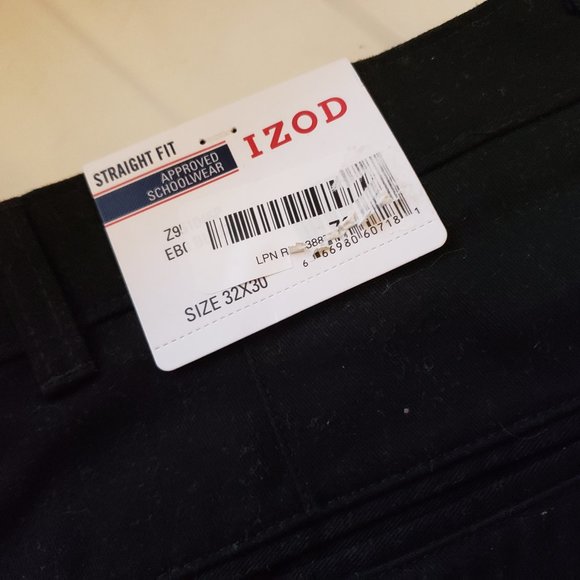 IZOD Uniform Men's Young Fit Flat Front Twill Pant - Picture 2 of 3